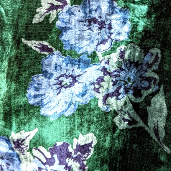 Anthropologie Eva Franco XS Green Velvet Bloom Car Coat - Picture 3 of 8
